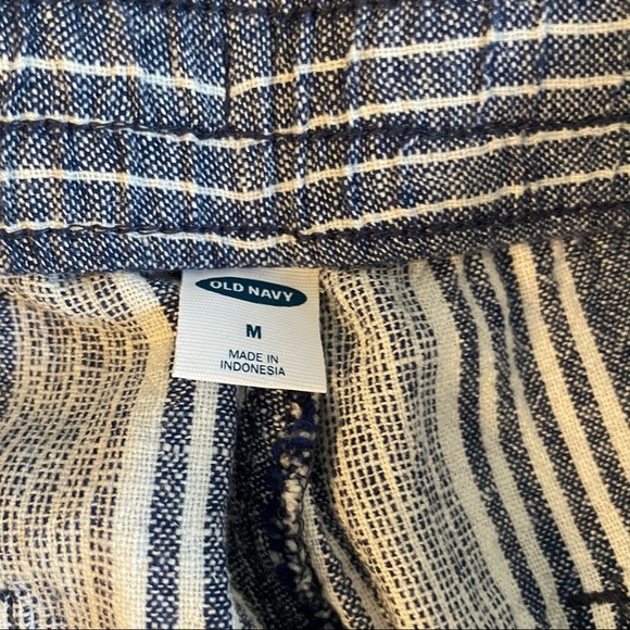 Old Navy | Blue Striped Wide Leg Linen Pants - Picture 5 of 5